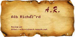 Alb Richárd névjegykártya