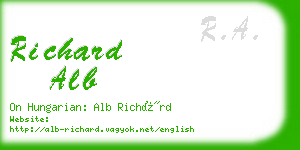richard alb business card